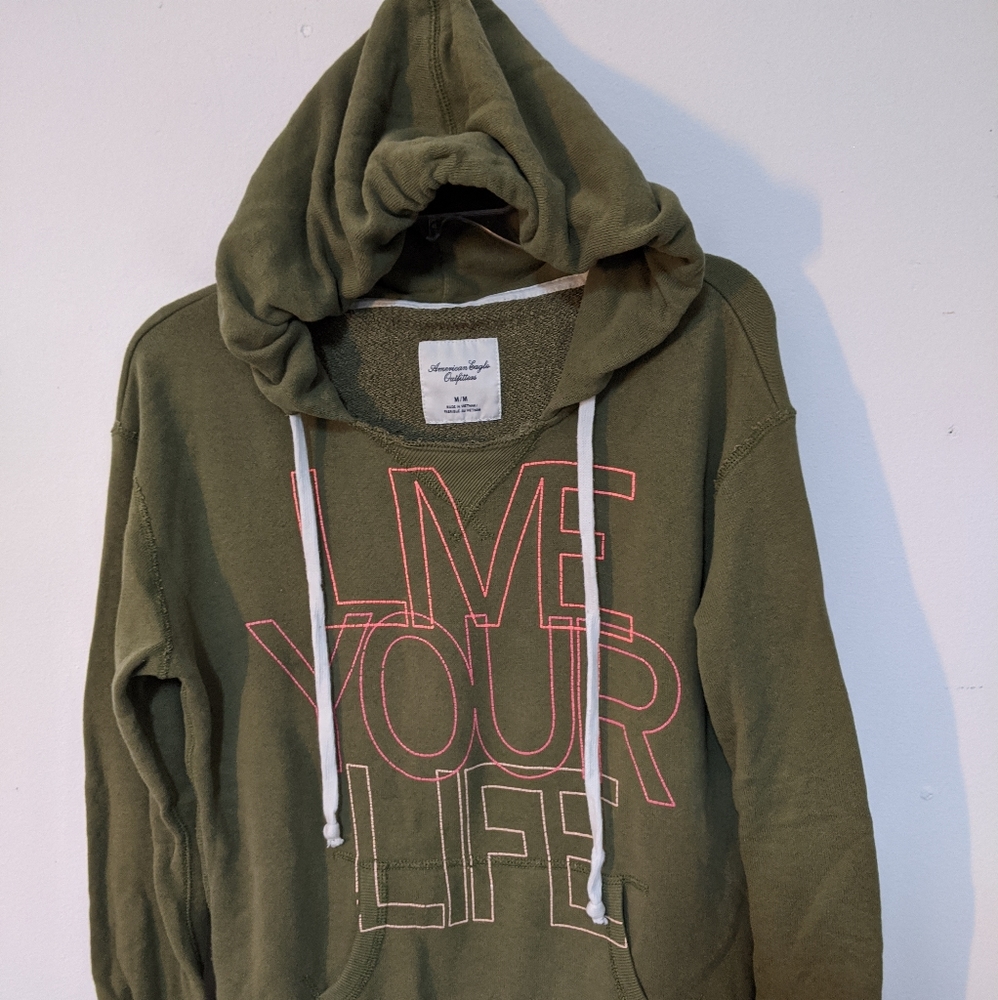 American Eagle Sweatshirt Hunter green color
